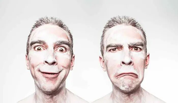 Deux expressions faciales contrastées, image d’illustration